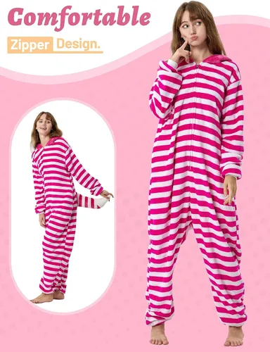 Vista 3 de QSTYLE Adult Animal Onesie Halloween Costume,One Piece Cosplay Suit for Women and Men