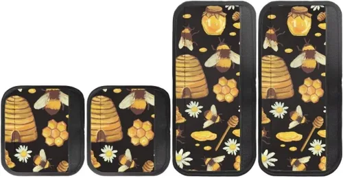 Vista 2 de Horeset Daisy Bee Honey - Juego de 4 fundas para manijas de puerta de refrigerador, fundas para manija de horno, lindas manijas de decoración