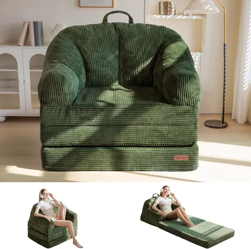 Vista 20 de MAXYOYO Sofá cama plegable con respaldo, sofá plegable sin hueso con asa