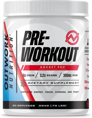 Vista 12 de Outwork Nutrition Preentrenamiento para hombres y mujeres - Nootropic Pre entrenamiento sin creatina, polvo de pre-entrenamiento con taurina