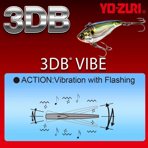 Vista 4 de Yo-Zuri 3DB Vibe Sinking Señuelo, prisma dorado negro, 2-1/2 pulgadas