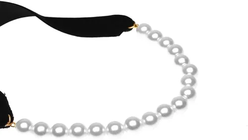 Vista 7 de AKOAK 1 paquete de collar de lazo negro vintage con lazo de perlas, longitud ajustable, elegante collar de joyería único, cadena de suéter