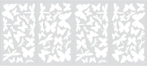Vista 4 de RoomMates Calcomanías de pared de mariposas y libélulas que brillan en la oscuridad, calcomanías de pared reposicionables extraíbles para dormitorio