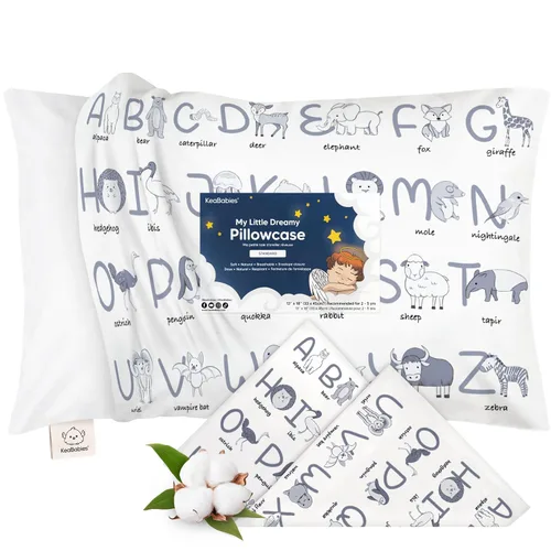 Vista 13 de KeaBabies Funda de almohada para niños pequeños de 13 x 18 pulgadas, funda de almohada de algodón orgánico para niños, niñas, funda de algodón suave