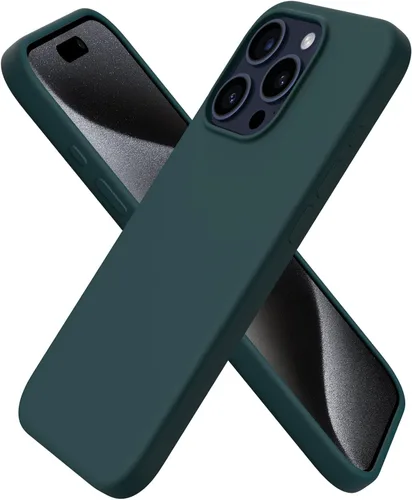 Vista 8 de ORNARTO Funda compatible con iPhone 15 Pro de 6.1 pulgadas, silicona líquida de 3 capas cubierta completa de goma de gel suave, funda protectora