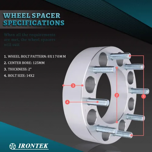 Vista 3 de IRONTEK Espaciadores de rueda M14x2 de 0.315 x 6.693 in para Ford 99-16 para F-250/F-250 Super Duty/F-250 Super Duty, 00-02 Excursion 8x6.63