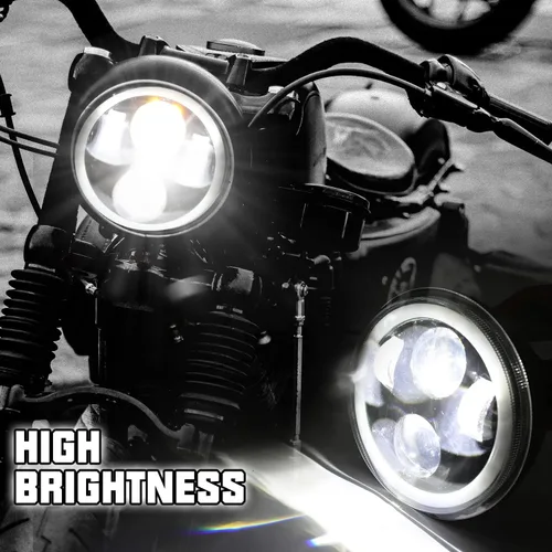 Vista 3 de SUNPIE Faro delantero de motocicleta 5-3/4 5.75 RGBW con halo DRL LED impermeable para Sportster Roadster 883 1200 Forty Softail Deuce Dyna Wide