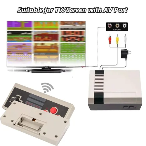 Vista 2 de Retro Game Console, 620 Retro Game System, Built-in Classic Video Games, Plug & Play Game Console for TV with AV Output and 2 Wireless Controllers