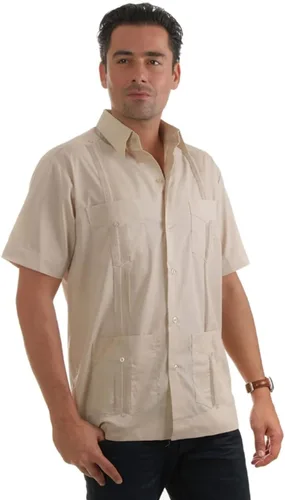 Vista 2 de Camisa Guayabera clásica mezcla de polialgodón manga corta NCM-1673