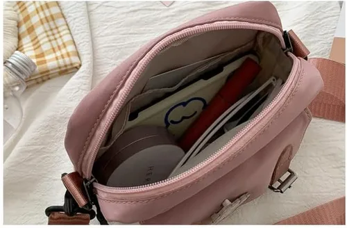 Vista 5 de Bonita bolsa de mensajero para la escuela, kawaii, bolso cruzado para mujer, Azul, Bandolera
