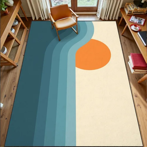 Vista 3 de 6x9 Area Rugs Rugs for Bedroom Washable Rug Retro Abstract Sunset Landscape 70s Style mid Century Modern Carpet Carpet for Bedroom Living Room