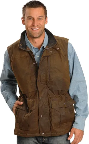 Vista 5 de Outback Trading Company 2049 Deer Hunter - Chaleco impermeable transpirable de algodón de piel de aceite, color bronce