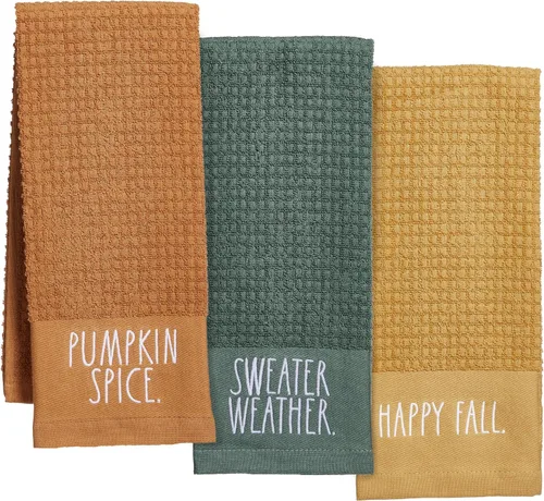 Vista 8 de Rae Dunn Juego de toallas de mano para cocina y baño, 100% algodón, toallas de cocina bordadas, toallas de mano decorativas, Navidad, paquete de 3