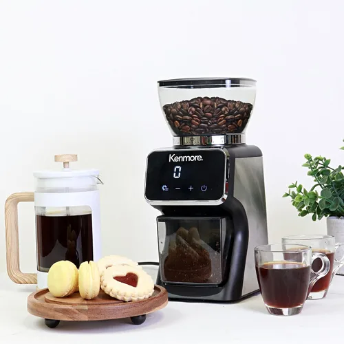 Vista 2 de Kenmore - Molinillo de café cónico para café expreso, prensa francesa, goteo, tamaño de moler ajustable, molino de frijoles, control digital