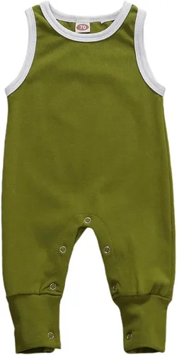 Vista 25 de Mameluco básico de una pieza de color sólido para bebés y niñas