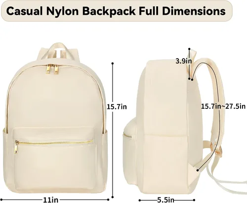 Vista 4 de YogoRun Mochila Daypack Nylon Mochila Deportiva Mujer, Beige, Moda