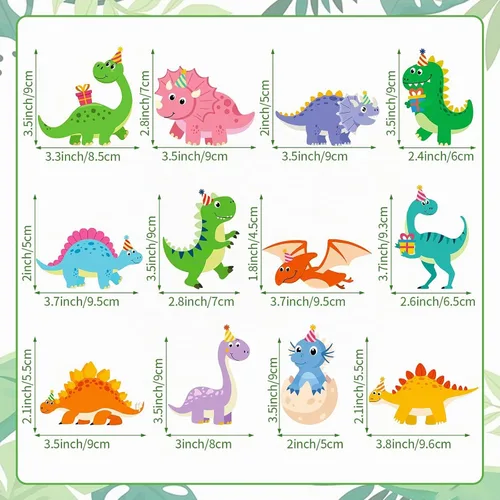 Vista 2 de 48 piezas de decoración de cupcakes de dinosaurio de dibujos animados para cupcakes con temática de dinosaurios para cumpleaños, baby shower