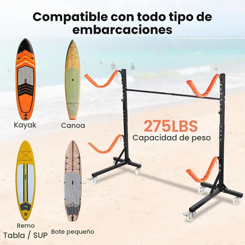 Vista 4 de Freestanding Kayak Storage Rack 2 Kayaks/4 Kayaks