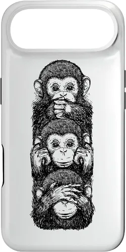 Vista 27 de Three Wise Monkeys See No Evil Hear No Evil Speak No Evil Case for iPhone 16