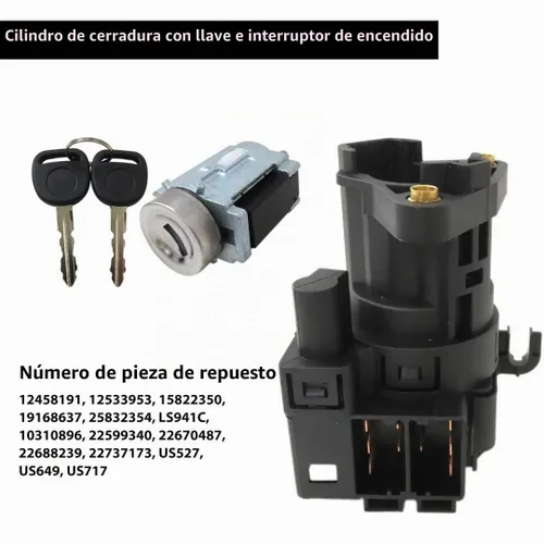 Vista 3 de 12458191 12533953 15822350 19168637 Cilindro de bloqueo con llave e interruptor de encendido para Pontiac Grand Prix 2004-2006 3.8L 5.3L