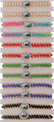 Vista 8 de Paquete de 12/6 piezas Pulseras de San Benito Protección hechas a mano con cordón rojo y negro, pulseras de muñeca Benedict ajustables, medalla