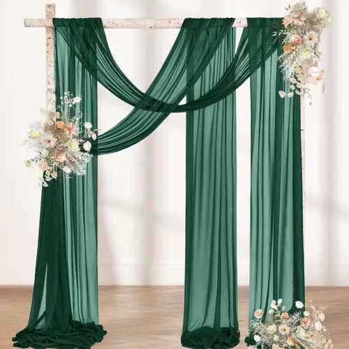 Vista 23 de MLMW Tela de Drapeado para Arco de Boda 1 Panel 29" x 20 Pies Tela Transparente Negra Cortinas de Telón de Fondo para Arco de Boda Cortinas Negro