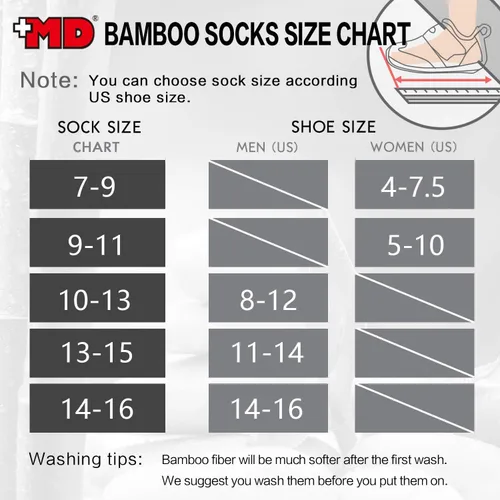 Vista 7 de +MD Bamboo Mens and Womens Socks Low Cut 6 Pairs Soft Smell Control Cushioned Dress Casual Socks