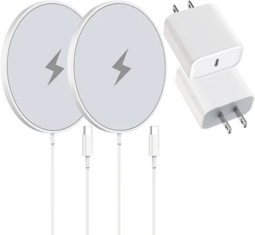 Vista 8 de Cargador magnético inalámbrico, paquete de 2 cargadores rápidos Apple Mag-Safe para iPhone, almohadilla de carga plana segura para iPhone 17Pro