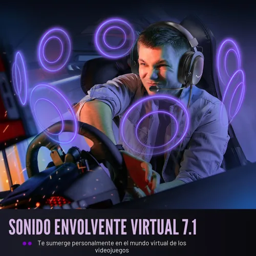Vista 3 de FIFINE Paquete de auriculares para juegos y micrófono dinámico XLR, juego de auriculares USB con sonido envolvente 7.1 para PS5/PS4, micrófono