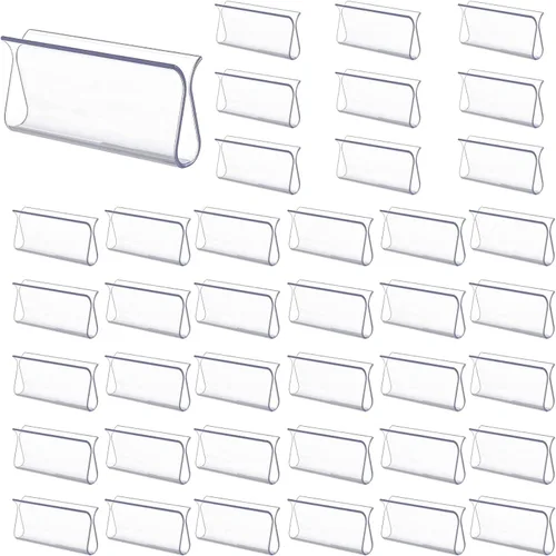 Vista 9 de Persianas enrollables de plástico con dobladillo para ventana, accesorios de ventanas (transparente, 4 unidades)