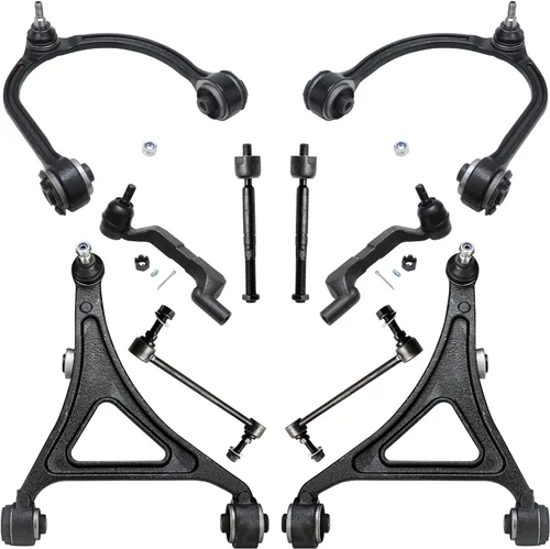 Vista 123 de Detroit Axle - Kit de suspensión delantera de 10 piezas para Jeep 2002-2004