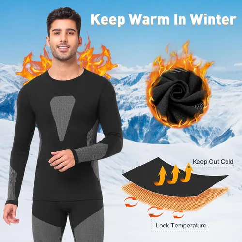 Vista 3 de SIMIYA Conjunto de ropa interior térmica para hombre, ropa interior larga para hombre, ropa interior larga para hombre, parte inferior superior