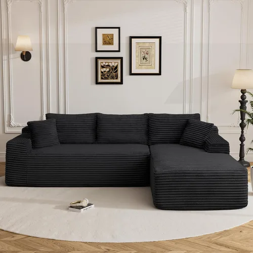 Vista 19 de Sofás seccionales de nube deshuesada de 95 pulgadas para sala de estar, cómodo y esponjoso sofá de espuma viscoelástica en forma de L, sofá modular