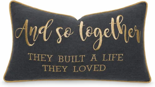 Vista 14 de Funda de Cojín Decorativo Romántico para Pareja, Sentimiento de Amor Bordado, Refranes Decorativos, Acento Lumbar - Decoración de Frases Acogedoras