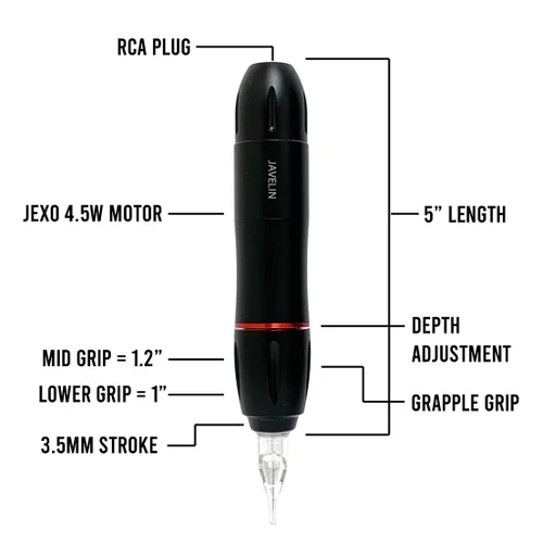 Vista 2 de Javelin - Kit de bolígrafo de tatuaje (extra grande)