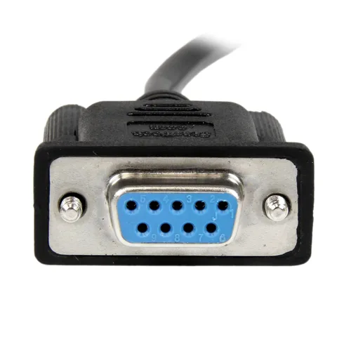 Vista 7 de StarTech Adaptador USB a serie RS232 de 1 puerto y cable de módem nulo DB9 RS232 de 6.6 ft negro serie F/F - DB9 hembra a hembra - Cable de módem