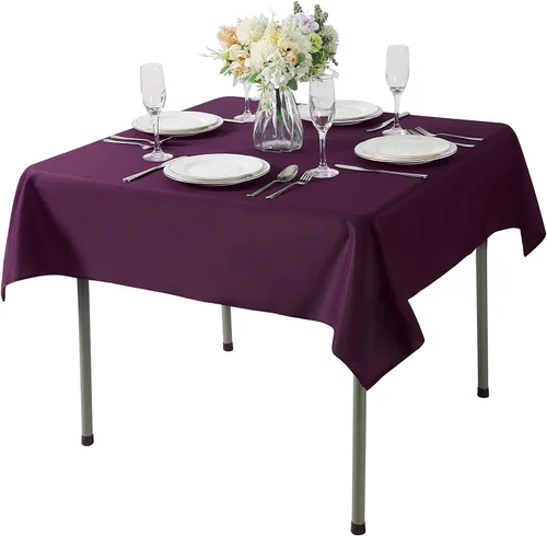 Vista 108 de Mantel rectangular de tela de poliéster lavable de 60 x 120 pulgadas, para decoración de bodas, fiestas, comedores, banquetes