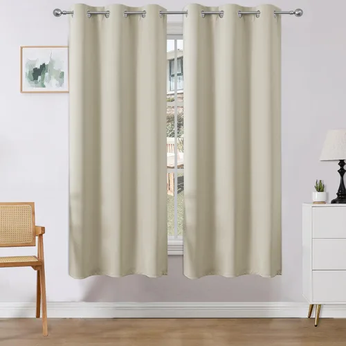 Vista 58 de Joydeco Cortinas opacas para dormitorio de 72 pulgadas de largo, 2 paneles de cortinas con aislamiento térmico para oscurecer la habitación