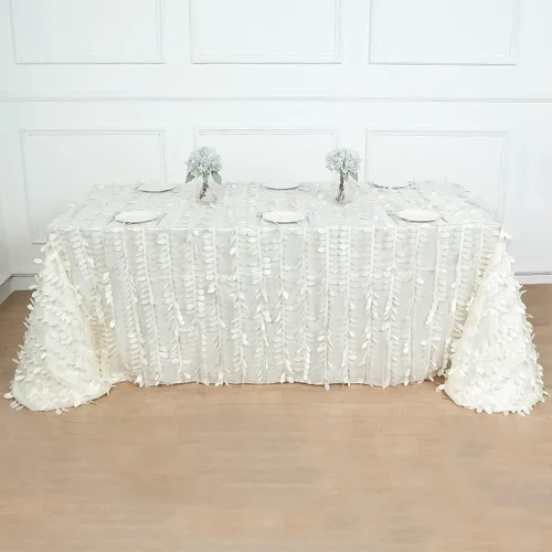 Vista 41 de TABLECLOTHSFACTORY - Mantel cuadrado de tela de tafetán de pétalos de hojas 3D de 54 pulgadas, color negro
