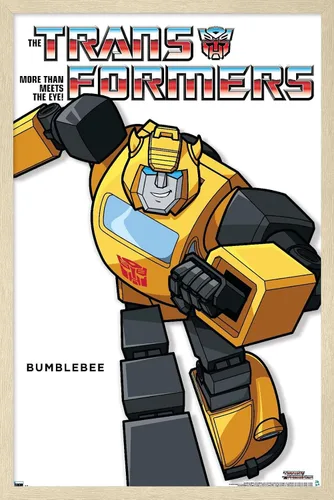 Vista 7 de Trends International Hasbro Transformers - Póster de pared de la serie Bumblebee Feature Series, 14.72 x 22.37 pulgadas, versión enmarcada de madera