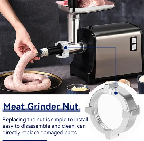 Vista 5 de Tuerca de repuesto para picadora de carne, amoladora de acero inoxidable, picadora de carne, picadora de nueces, accesorios de cocina