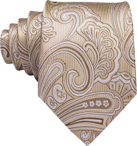 Vista 3 de Hi-Tie Conjunto de corbata de cachemira de seda y gemelos cuadrados de bolsillo