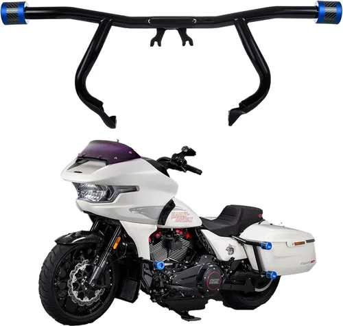 Vista 12 de Advanblack Protector de motor 2009-2026 plano Protek rendimiento delantero alto paso barra de choque para Harley Touring Street Glide Road King Rojo