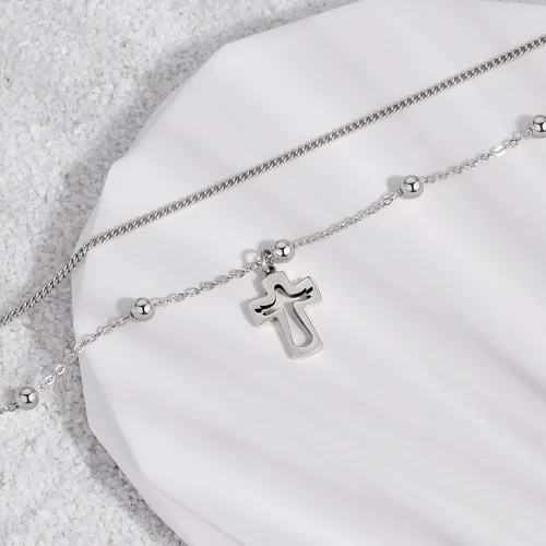 Vista 25 de CHIC & ARTSY Tobilleras de plata de ley S925 para mujer, pulsera de tobillo ajustable multicapa para playa, joyería de verano para mujer, de 10 a 11