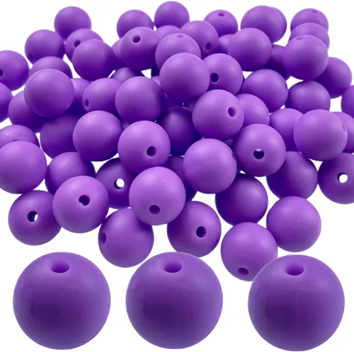 Vista 13 de Abalorios de silicona, 120 piezas de 6 mm abalorios redondos de silicona para hacer llaveros, pulseras, collares, aretes, joyas, manualidades DIY