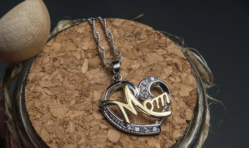 Vista 8 de Collar con colgante para mamá y madre de Abuela Ibu Mommy Mama Mamá Mami Nana Grandma de cristal dorado y plata con diamantes de imitación de perlas