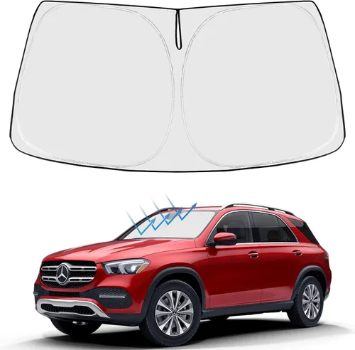 Vista 75 de Proadsy Parasol para parabrisas Rivian R1S 2022-2025 2026 de 4 capas plegable, protector de parasol frontal que bloquea los rayos UV, mantiene