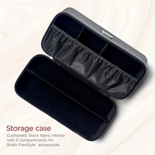 Vista 7 de Shark XHD400SAC FlexStyle Air Styling & Drying System Estuche de almacenamiento, funda de viaje de cuero vegano, negro, 1 unidad (paquete de 2)