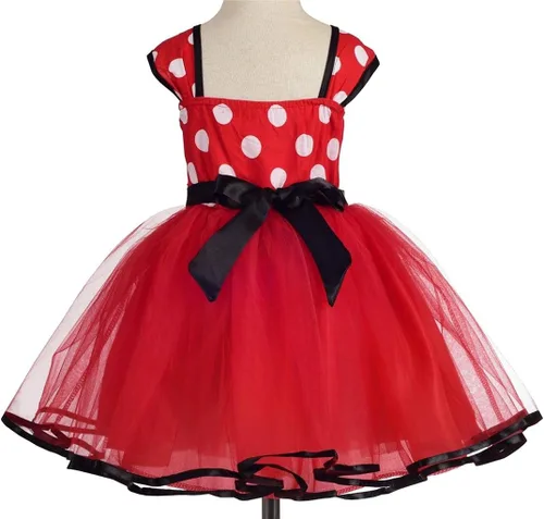Vista 2 de Dressy Daisy Disfraz de lunares para bebé niña, vestido de tul para fiesta de cumpleaños, con diadema, color rosa, rojo, morado, rosa intenso