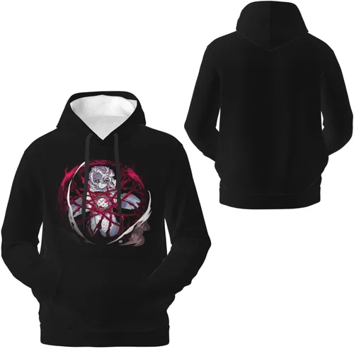 Vista 2 de TEETSY Kimetsu No Yaiba Logo Hoodie Men Novelty Hooded Sweatshirts Long Sleeve Padded Hooded Sweatshirts